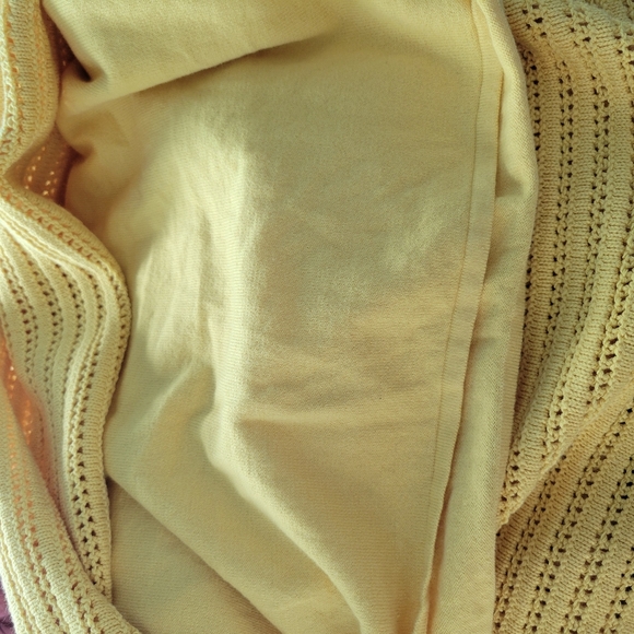 Everlane Crochet Knit Midi Skirt Lemon Yellow Organic Cotton L - Picture 13 of 14